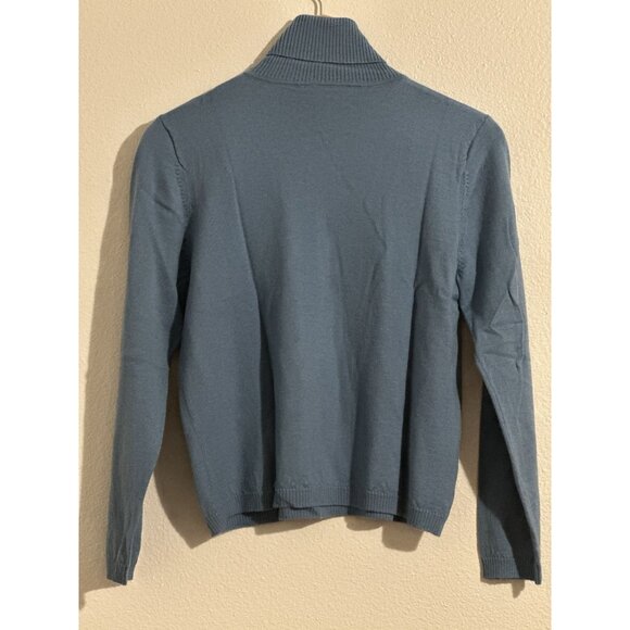 Vintage Pendleton Women’s Long Sleeve Turtleneck Blue Sweater 100% Wool Size L - Picture 9 of 9